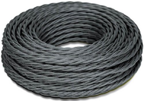 Ретро провод витой Greenel МезонинЪ 3х2,5мм графит (50м) картинка